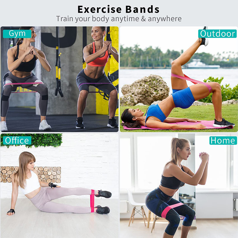 Widerstandsschlaufen-Übungsbänder, 5 verschiedene Widerstandsstufen, elastisches Band, geeignet für Arm-, Beinstreckungs- und Krafttraining