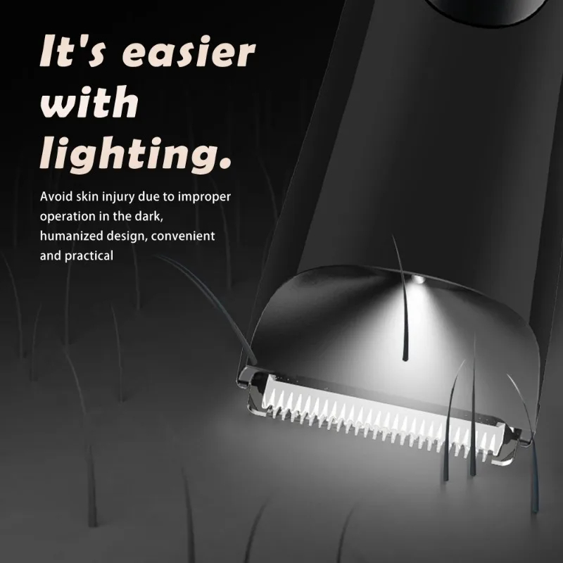 Men'S Groin Body Hair Trimmer, Electric Ball Trimmer, Includes 2 Guard Attachments, Ceramic Blade Head, Wet And Dry Shaver