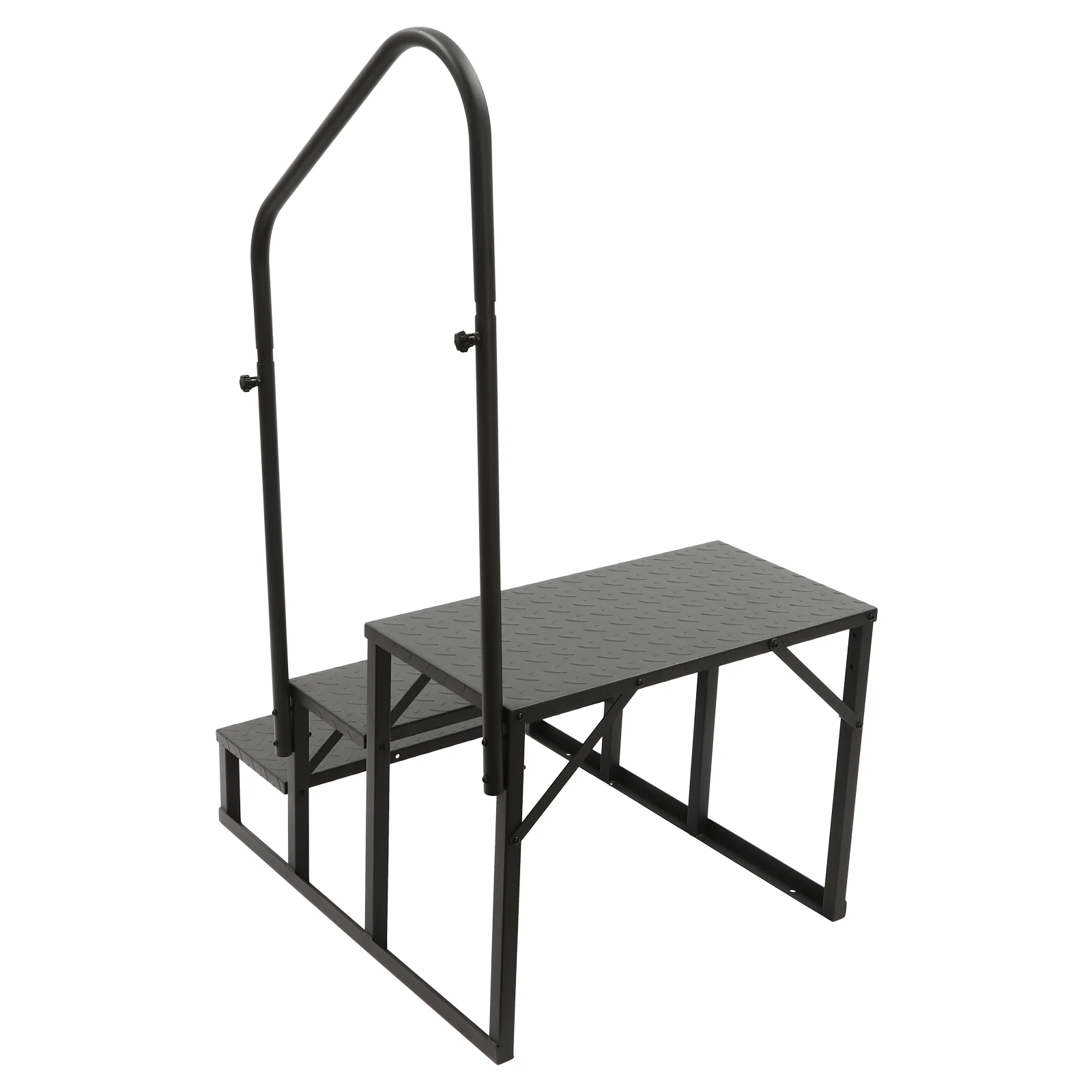 High-Quality Steel RV Stairs Handrails Ladder, 450 lbs Capacity, Dual-Side Mounting, Easy Installation, Safe for All Ages,