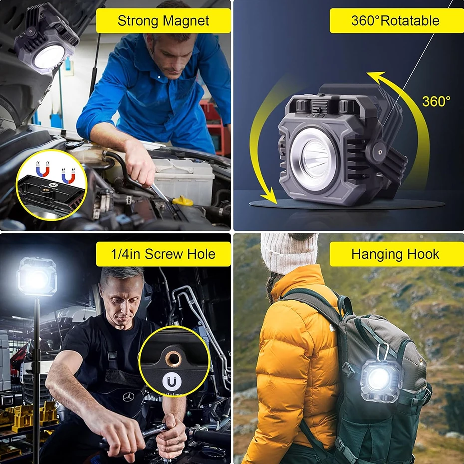 LiitoKala LF-786 Work lights+26650 5000mAh Battery COB 1500ML TG3 600ML Type-C charger USB output