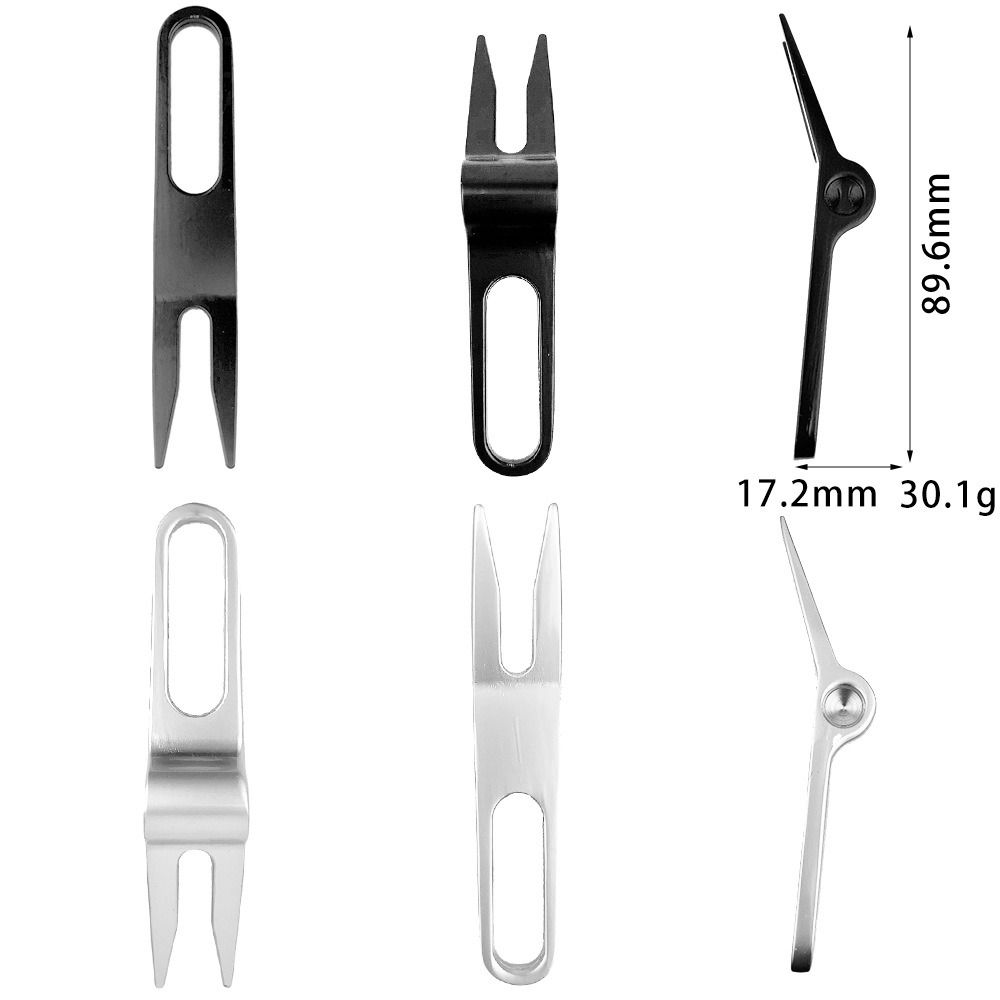 Zinc Alloy Golf Divot Pitch Repairer Tool Pitchfork Switchblade Golf Fork Lifting Hole Foldable Golf Divot tool Gift For Golfer