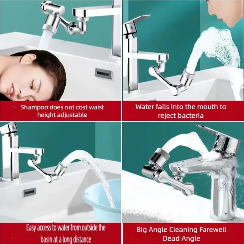 New Universal Rotation Extender Faucet Aerator Plastic Splash Filter Kitchen Tap Washbasin Faucets Bubbler Nozzle Robotic Arm