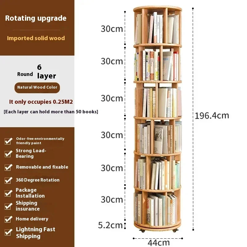 Vertical Vintage Rotating Bookcase Miniature Wood Miniature House Rotating Bookcase Storage Mueble De Cuarto Room Furnitures