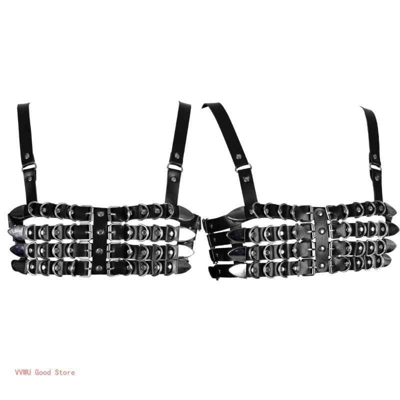 Punk-Brustkettengürtel für Frauen, geschichteter Brustgurt, Brustkette für Tanz, Abschlussball
