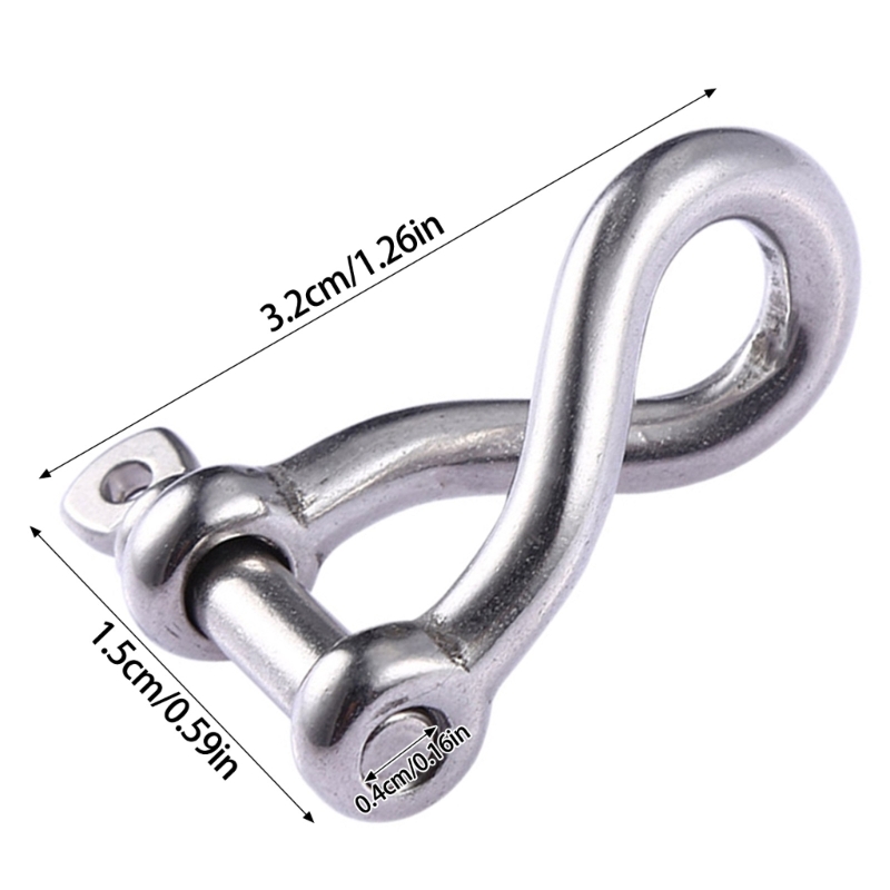 2Pcs Heavy Duty 4mm Torcido Manilha com Parafuso Pin 316 aço Inoxidável marinho hardware barco aparelhamento