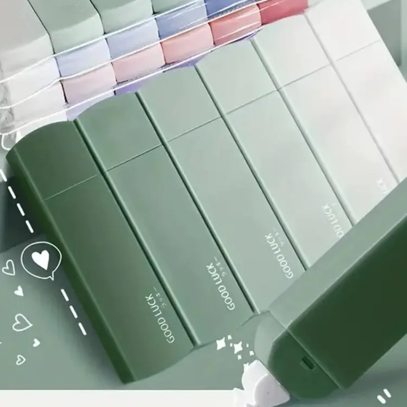 1 แพ็ค 6 เทปแก้ไขGradients MacaronสีแบบพกพาMute Trackless Square Shapeใช้งานง่ายสําหรับโรงเรียนOffice Home Supp