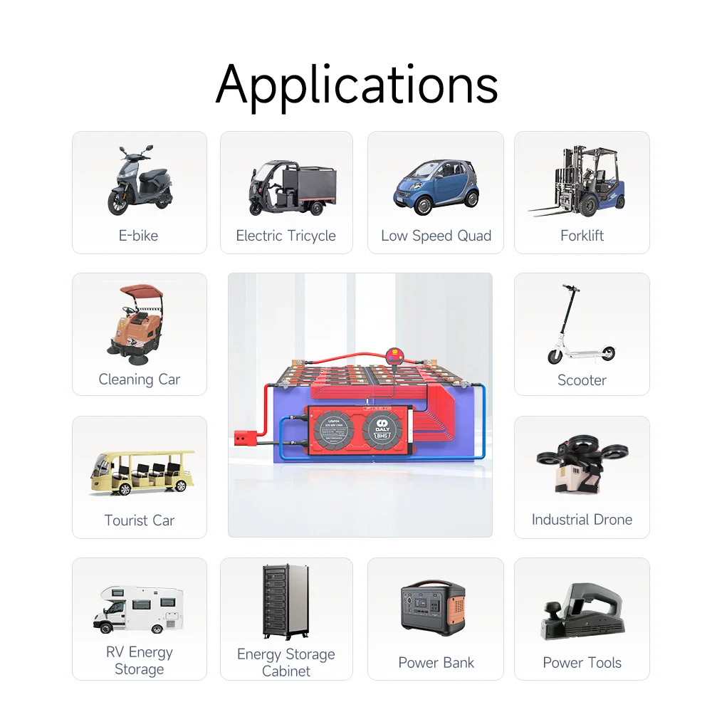 HIBMS Thông Minh BMS Hoạt Động Cân Bằng Cân Bằng 4S BMS 8S 24V Lifepo4 BMS 16S 48V Song Song bluetooth Năng Lượng Mặt Trời Inverter Power Bank