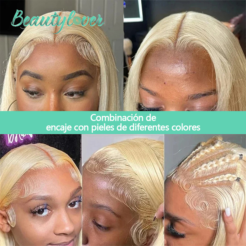 Real HD encaje Rubio 613 13x4 cabello humano encaje Frontal 13x6 HD encaje Frontal 4x4 5x5 HD Cierre de encaje cabello de bebé cabello Remy brasileño