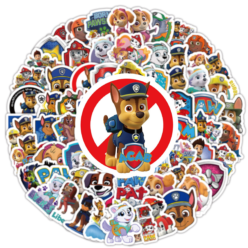 10/50/100PCS 귀여운 귀여운 PAW 순찰 애니메이션 스티커 장식 DIY 전화 노트북 가방 노트북 냉장고 낙서 만화 스티커