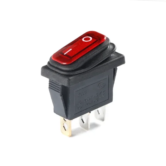 Interruttore a bilanciere CA 15A 250V/20A 125V Interruttore KCD3 ON-OFF Interruttore per barca di alimentazione a 2 posizioni e 3 pin con LED