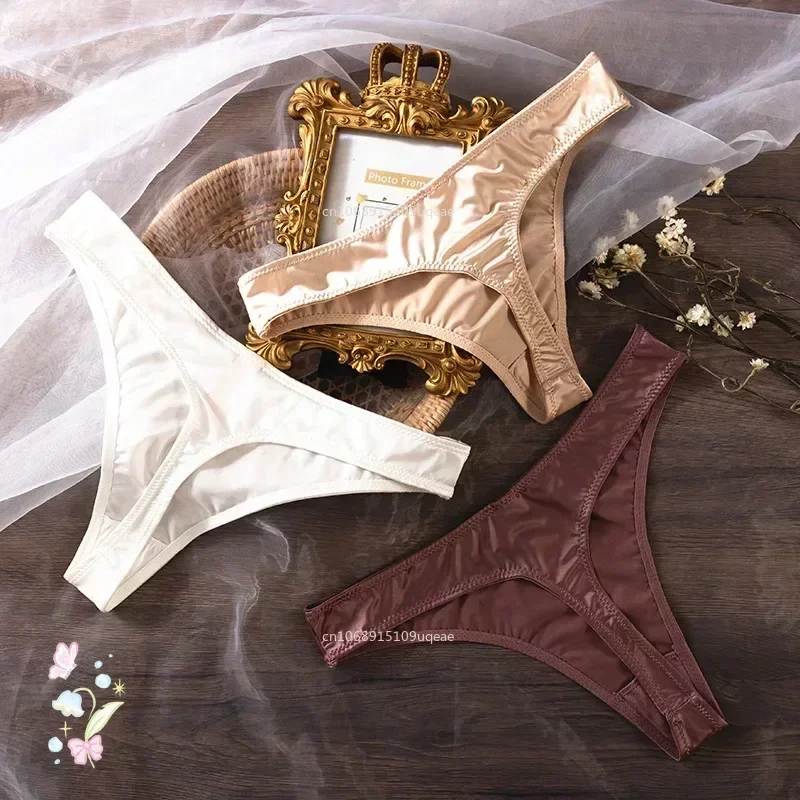 Bragas de seda de hielo para mujer, ropa interior de cintura baja, sin costuras, de secado rápido, transpirables, íntimas