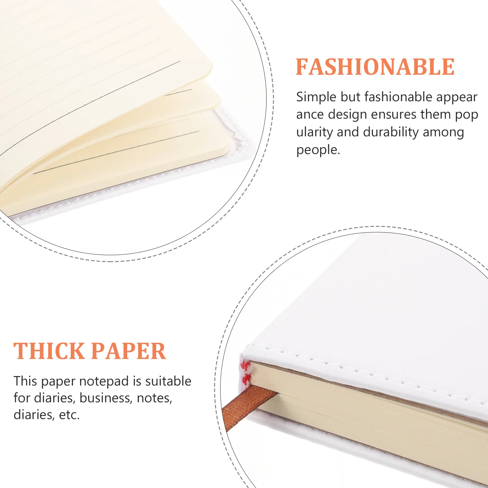 PU Blank Notepad Sublimation Notebook for Students Travelers Office Workers Thick Pages Portable Daily