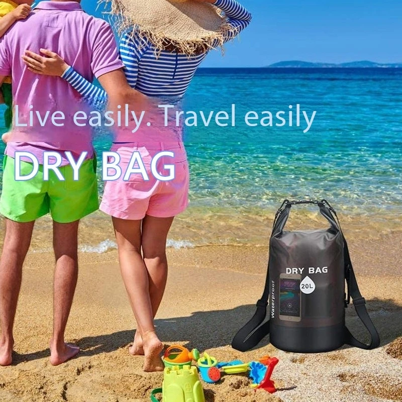 Bolsa seca impermeable, mochila de playa de PVC, saco de natación con cordón para deportes al aire libre, viajes, Camping, senderismo, surf