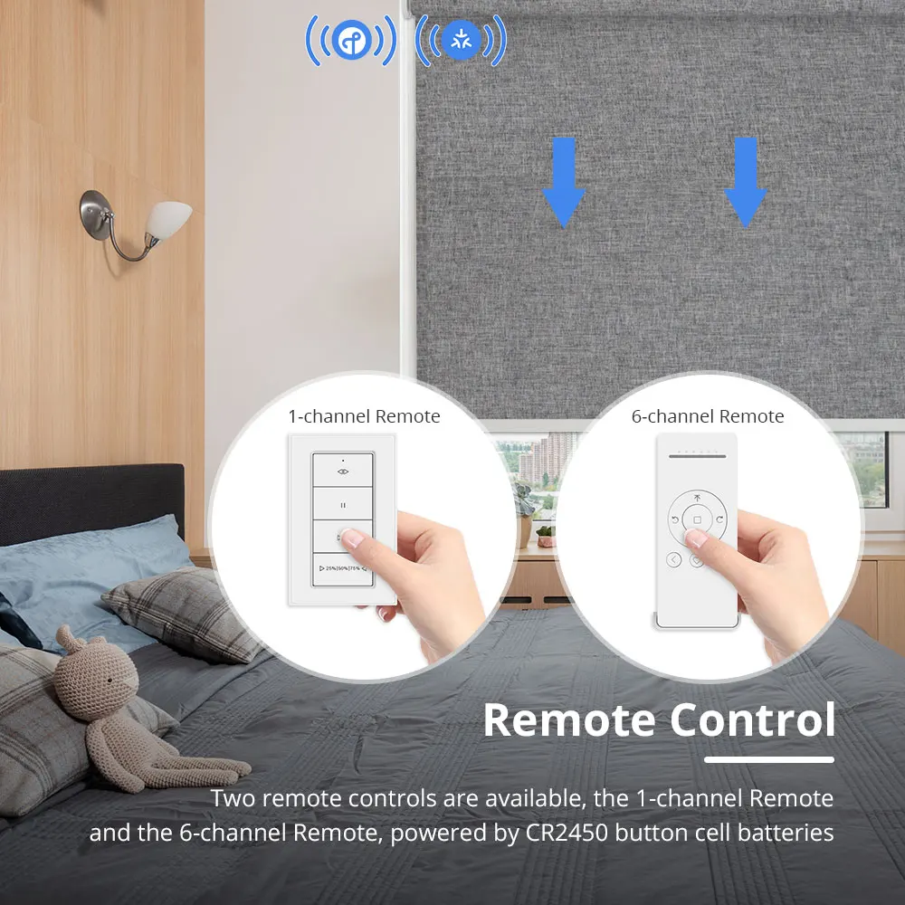 Zemismart Matter Over ด้ายสมาร์ท Roller Shade ผ้าม่านมอเตอร์แบตเตอรี่ในตัวสําหรับหลอด 38 มม. Homekit Google Home Smartthings App