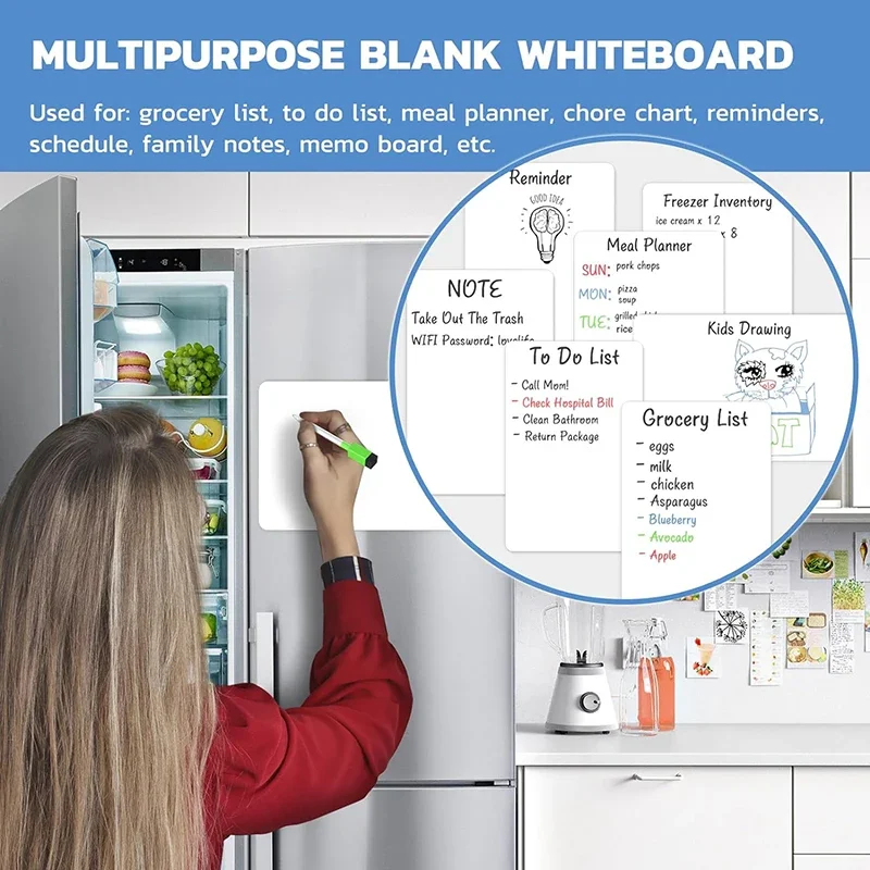 A3/A4 ขนาด Magnetic Dry Erase ไวท์บอร์ดตู้เย็นสติกเกอร์ Dry Erase Marker ปากกา Learning Drawing Board