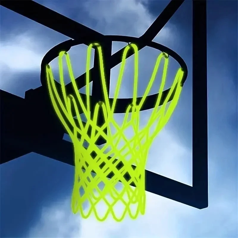 50cm Standard leuchtendes Basketball netz grün fluor zieren des Basketball netz selbst leuchtendes Kinder basketball rahmen netz 1St