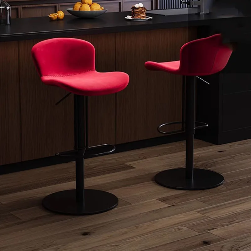 Pink Luxury Barstools Nordic With Back Reception Desks Aesthetic Vanity Bar Stools Swivel Adjustable Banqueta Trendy Furniture