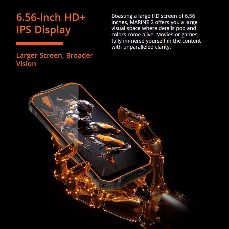 Blackview OSCAL Marine 2 Rugged Phone 8GB RAM 256GB Smartphone AI 11000mAh Battery 6.56 " HD+Display Unisoc T61 Android 15 NFC