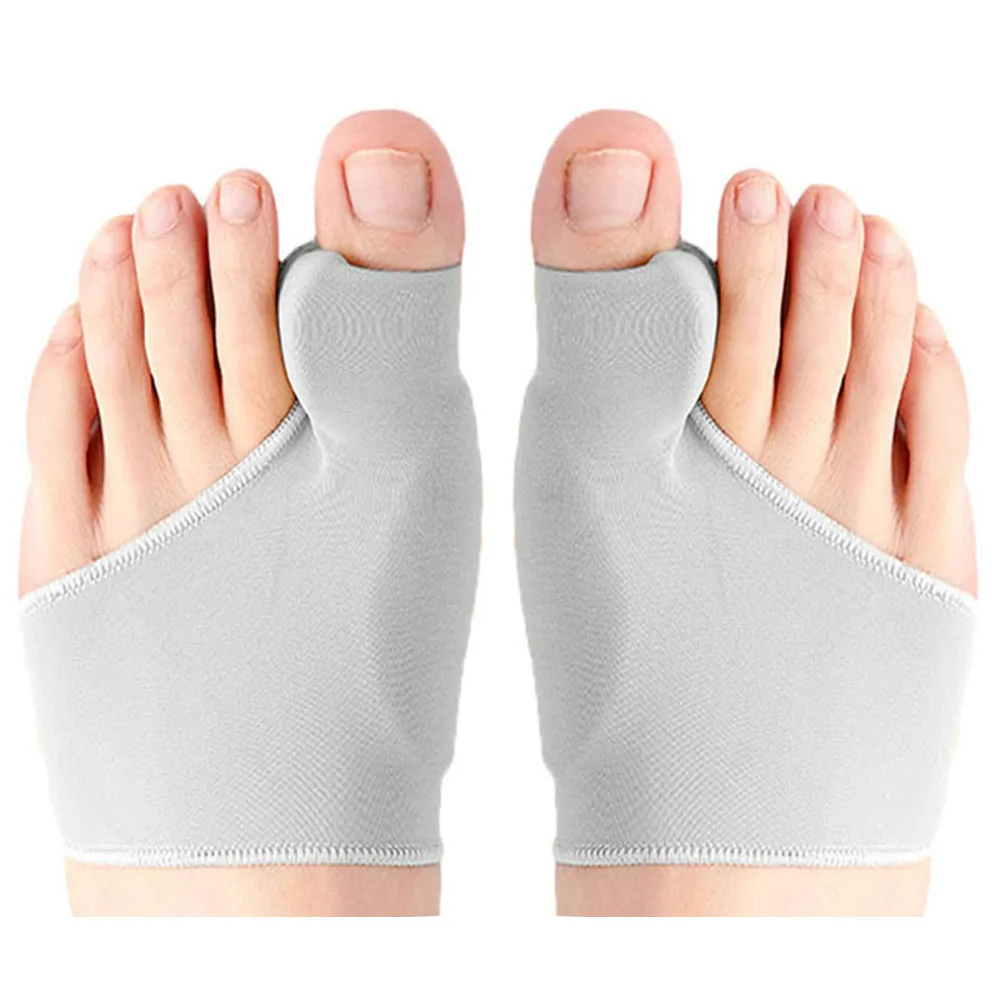 2pcs=1pair Men's Socks Gray Toe Hallux Valgus Bunion Corrector Orthotics Feet Bone Thumb Adjuster Pedicure Correction Sock