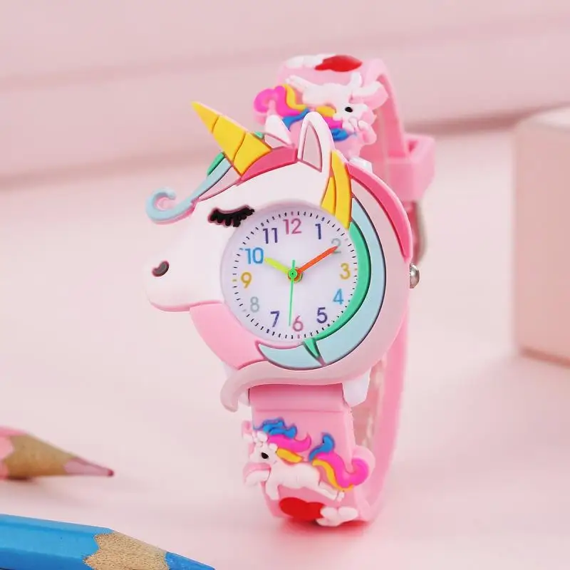 2024 neue Regenbogen Wolke Gedruckt Silikon Band kinder Uhr Mädchen Niedlichen Cartoon Quarzuhr Kinder Uhren Jungen Mädchen Watche