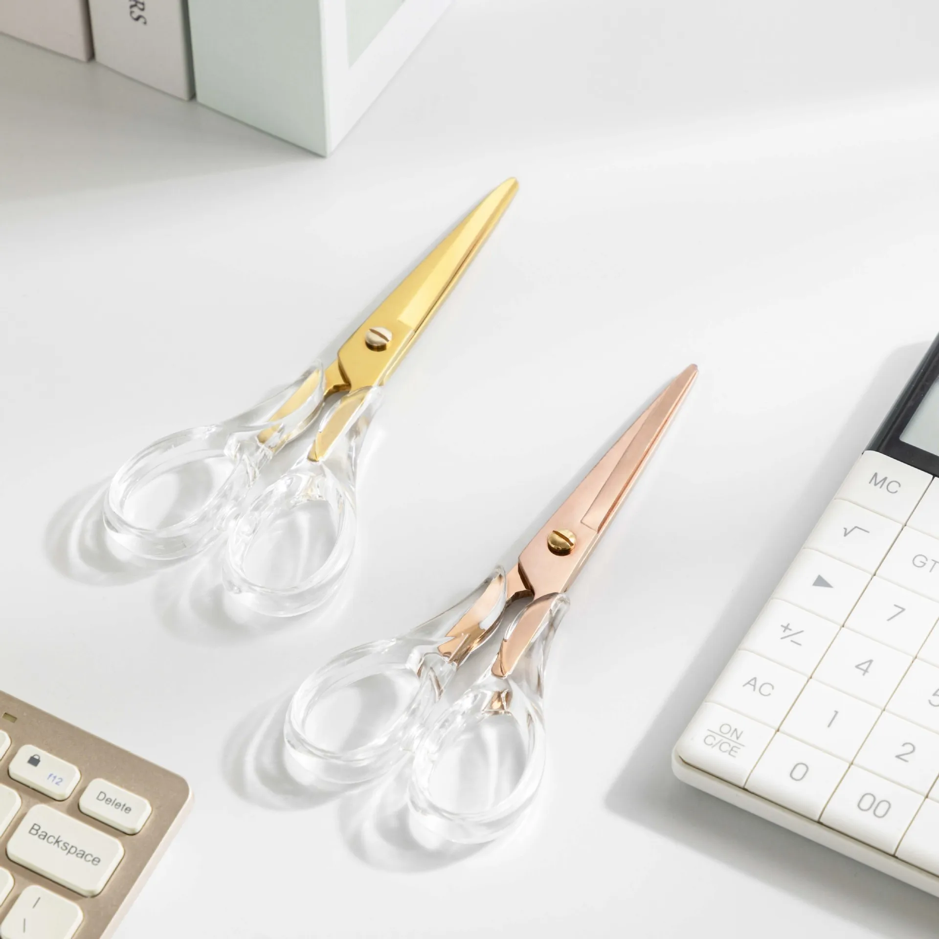 Clear Acrylic Scissors 6.5" Craft Office Professional Shears for Home School Office Desk Accessories Stationery Supplies