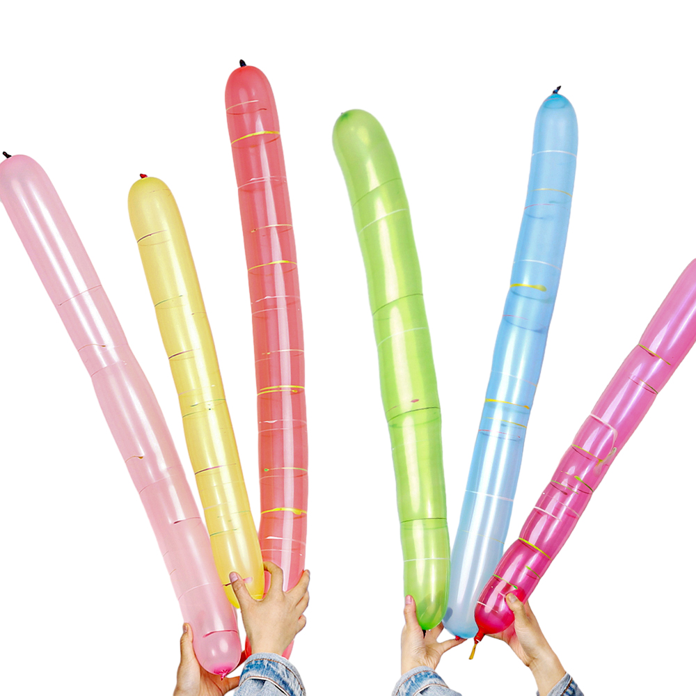 Engrossado balão de foguete voador brinquedos atacado crianças diversão multi-colorido voando borracha balão longo ao ar livre brinquedos infláveis