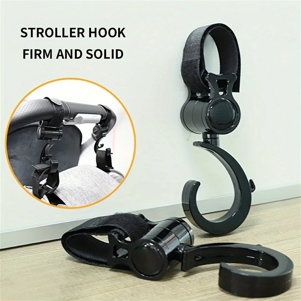 2PCS Pram Hook Baby Stroller Accessories Shopping Prop 360 Degree Rotating Hooks Stroller Hooks For Hanging Out