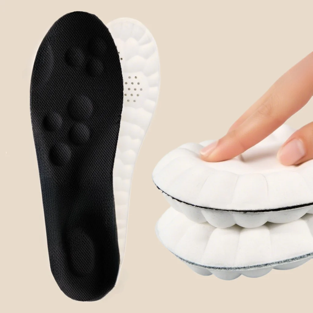 Plantillas deportivas de látex de alta elasticidad, almohadillas suaves para zapatos, plantillas ortopédicas con soporte para arco, desodorante transpirable, cojín de absorción de impacto