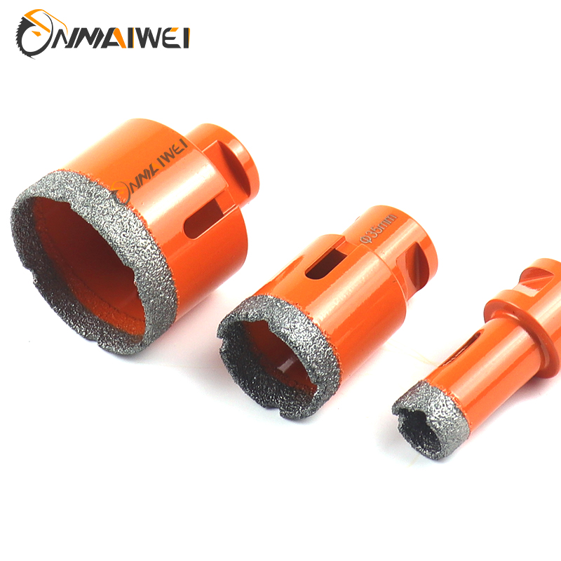 Diamond Brazed Core Dry Drill Bit 1Pc 6-100mm for Porcelain Tiles Marble Glass Granite Hole Cup Saw Cutter Accessories Cutting