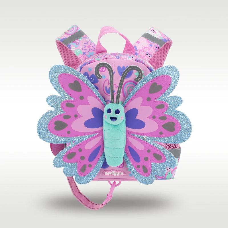 Australia original smiggle schoolbag backpacks kids kindergarten pink butterfly backpack Prevent getting lost small class boys 1
