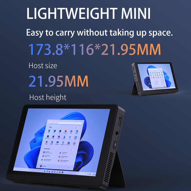 Morefine Mini Tablet Touch Screen, Desktop Host, Intel N200, 7 ", Windows 11, WiFi 6, BT5.2, 16GB, 512G, 4K, 3400mAh, 12ª Geração