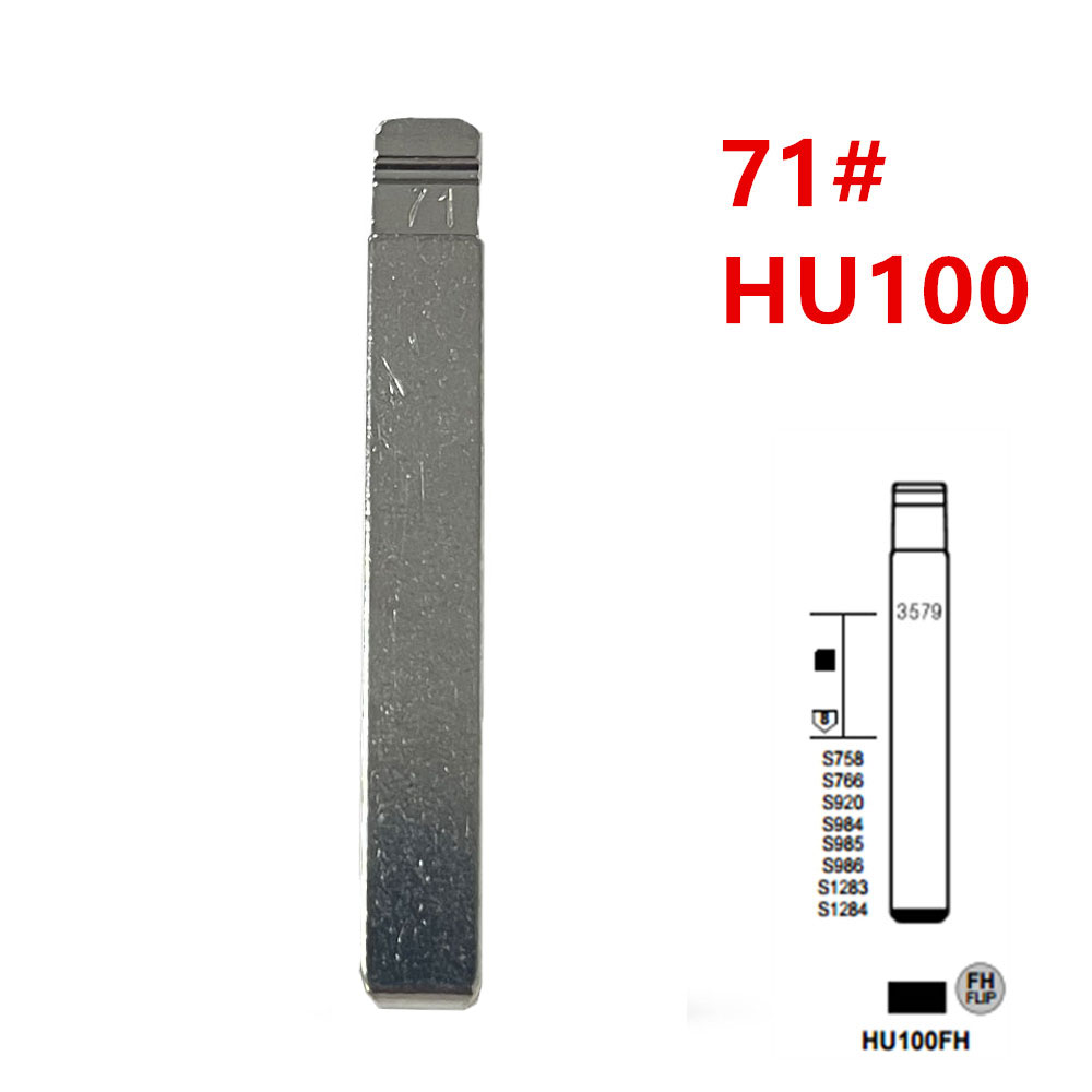 10 Chiếc 71 # HU100 HU100FH Kim Loại Uncut Trống Flip Remote Khóa Lưỡi Dao Cho Opel, Chevrolet, buick Cho Keydiy KD Xhorse VVDI JMD