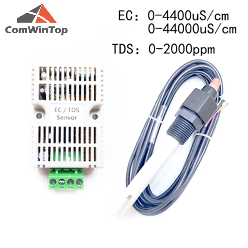 น้ํา EC เครื่องส่งสัญญาณ EC sensor TDS การนําไฟฟ้าเซนเซอร์โมดูล 4-20ma 0-5V 0-10V RS485 เอาต์พุต Analog แรงดันไฟฟ้าขาออก