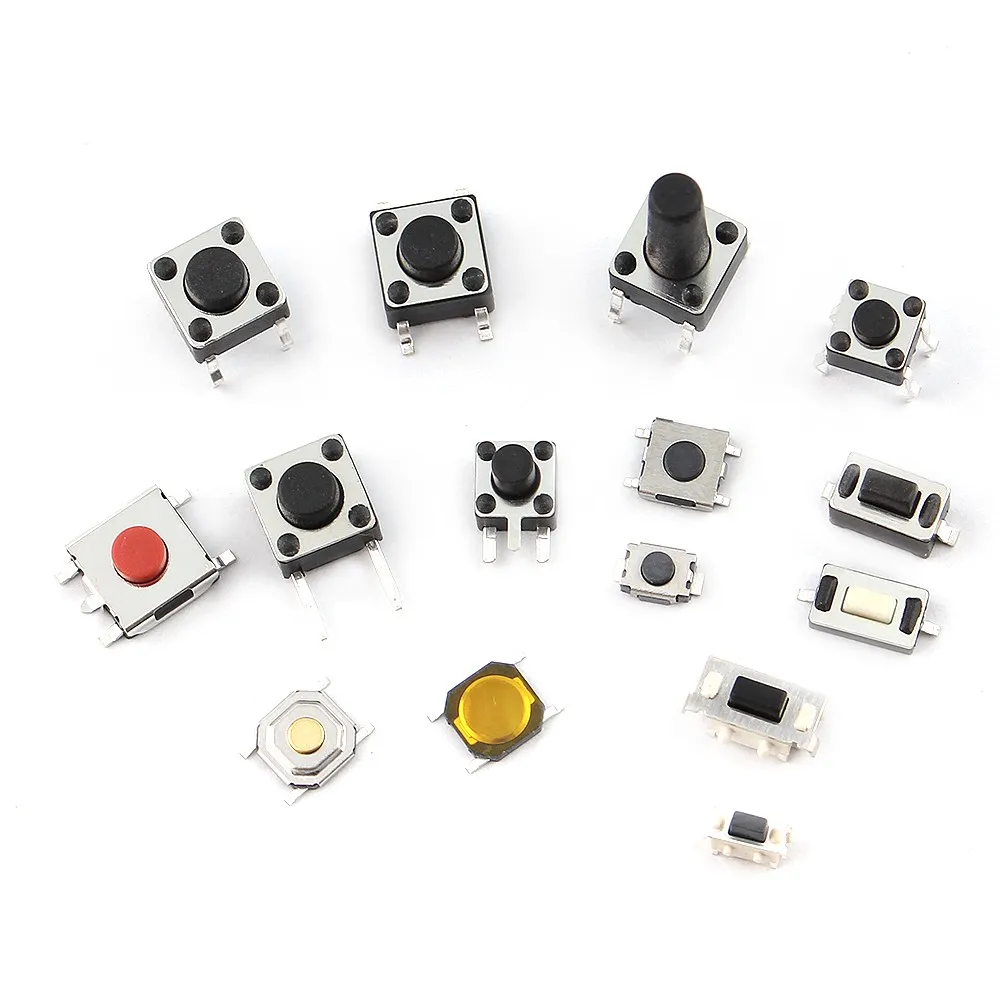125 ชิ้น Assorted Micro Push ปุ่ม Tact Switch Kit - 25 ประเภทรวมทั้งรีเซ็ตและ Mini Leaf Switches, SMD/DIP 2*4 3*6 4*4 6*6
