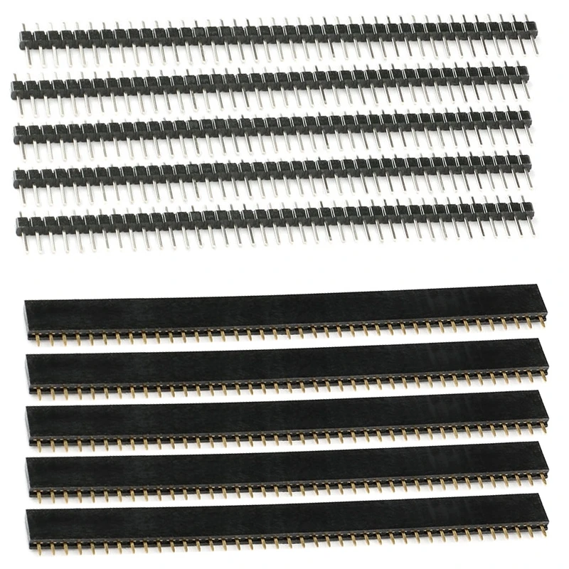 10PCS 1x40Pin 2.54mm Pitch เดี่ยวแถวหญิง PCB ซ็อกเก็ตบอร์ดชาย Pin Header Connector สําหรับ Arduino