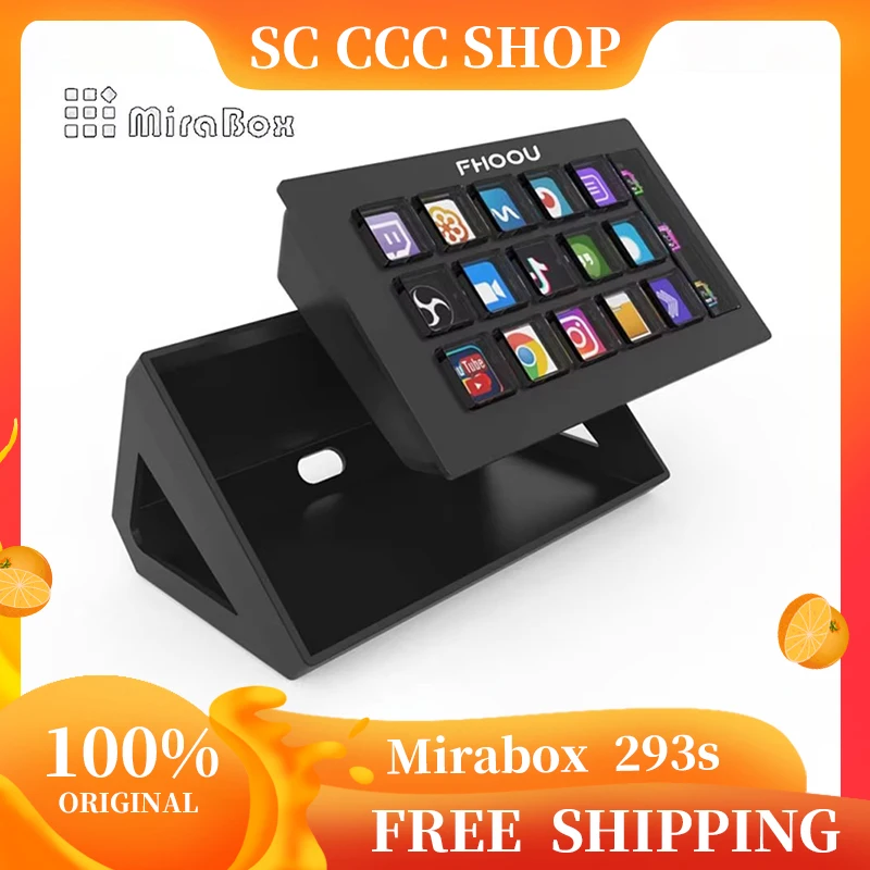 Mirabox 293s Streamdeck Visual 15 tasti Mini tastiera Pulsante LCD Pulsante controller vivente per controller desktop Win/Macos personalizzato