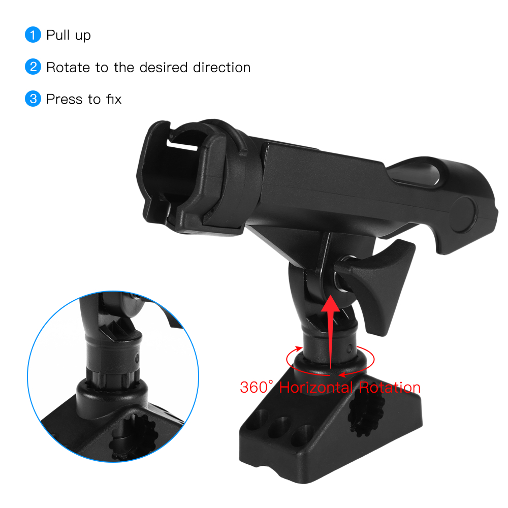 Soporte ajustable para cañas de pescar, soporte giratorio de 360 grados para caña de pescar para Kayak