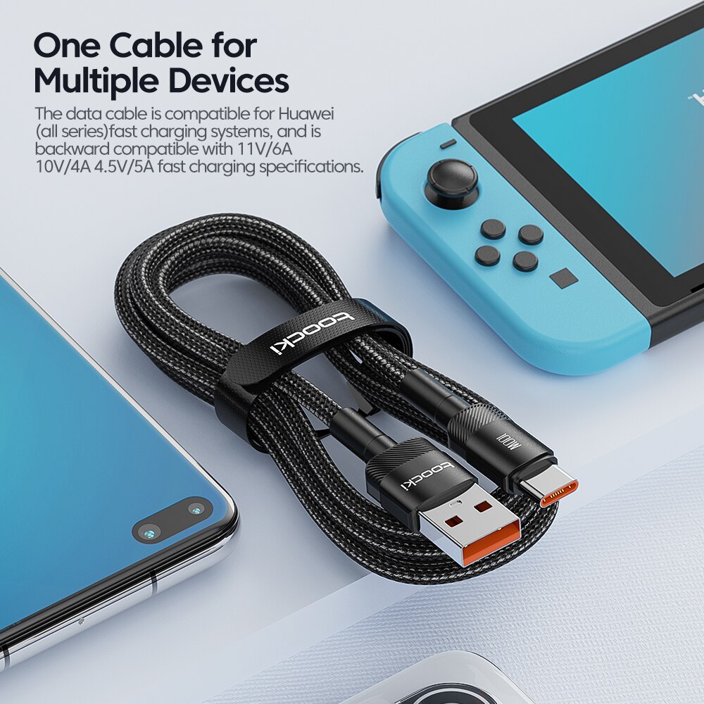 Toocki USB tipo C cable cargador rápido cable USB C para iPhone 15 14 13 12 11 Huawei P40 P30 Realme Oppo Oneplus 1m 2M