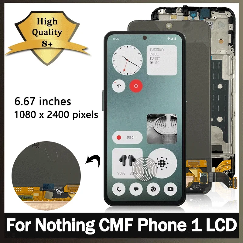 6,67 "Новый AMOLED для Nothing CMF Phone 1 ЖК-дисплей с цифровым преобразователем сенсорного экрана в сборе для Nothing CMF Phone One Display