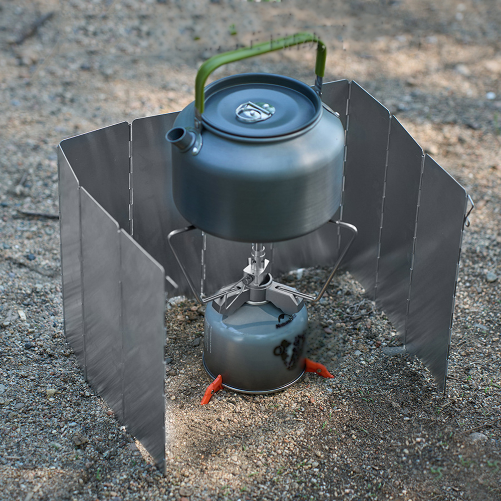 8/10 Plates Foldable Gas Stove Windshield Outdoor Camping Cooking Burner Aluminium Alloy Windproof Screen Stove Wind Shield