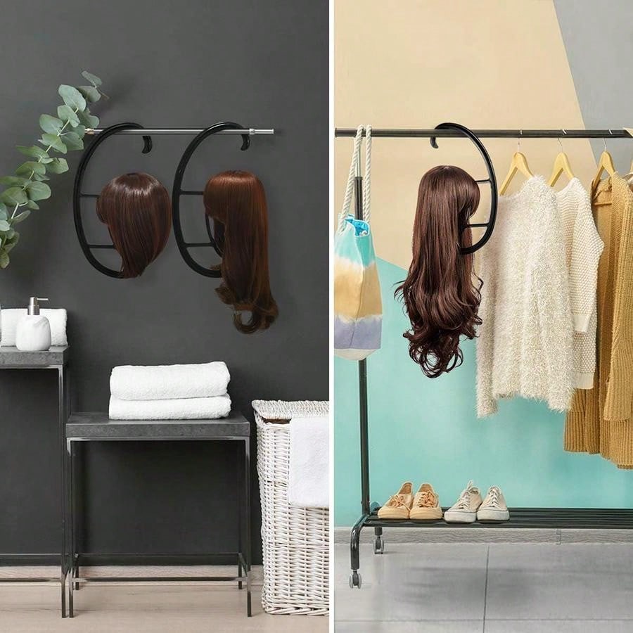 15-inch pruikenhanger, draagbare hangende pruikenhouderstandaard, opvouwbare pruikendisplayhanger, pruikenrek voor meerdere pruiken en hoeden