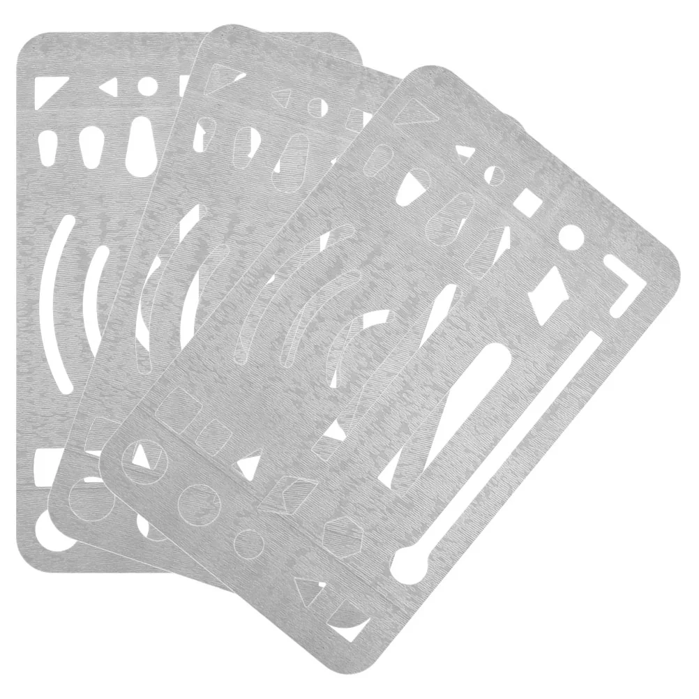 3 Pcs Stainless Steel Wipe Pictures Erasing Tool Shield Drawing Template Craft Metal Eraser Draft Engineering Tools Drafting