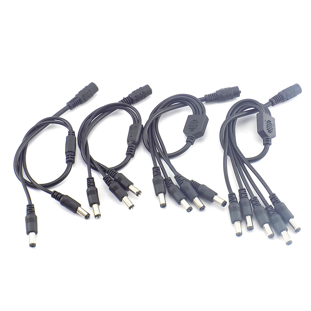 1 に 2/3/4/5/6/8 ウェイ DC 電源スプリッタケーブル CCTV カメラアダプタコネクタメス - オスプラグ電源ワイヤー 2.1*5.5 ミリメートル