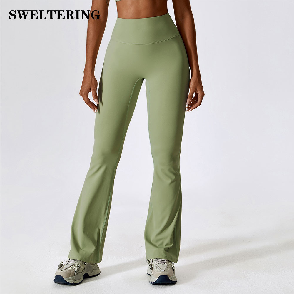 Pantalones de pierna ancha para mujer, mallas de Yoga, medias de cintura alta, pantalones acampanados de ocio, entrenamiento de baile, pantalones acampanados largos para Yoga
