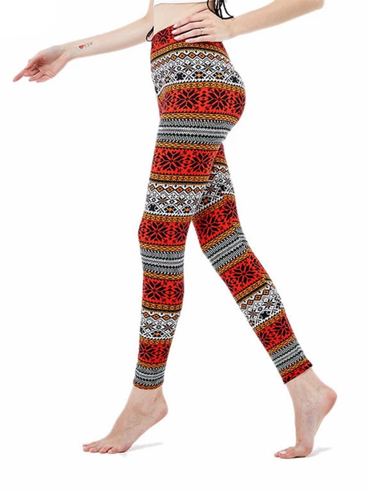 YRRETY legginsy w kształcie płatków śniegu bawełniane dzianiny elastan spodnie damskie legginsy Push Up Fitness sportowy spodnie do biegania legginsy siłownia dziewczyna legginsy