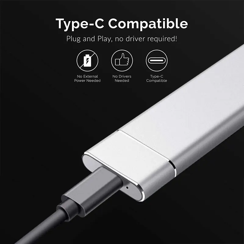 Usb3.1 m.2 nvme ssd gabinete caso móvel suporta protocolo nvme para tipo-c metal sólido caso de disco rígido externo portátil telefone ssd