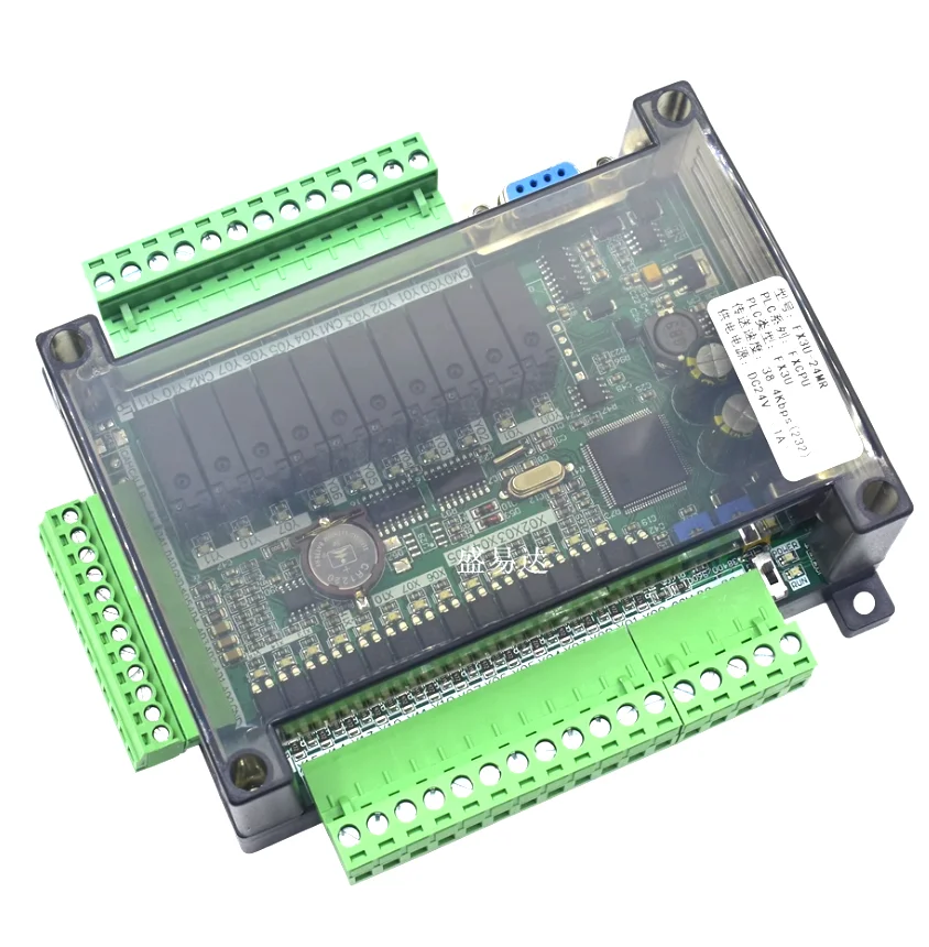 FX3U-24MR FX3U-24MT PLC placa de controle industrial 14 entrada 10 saída 6AD 2DA com comunicação 485 e RTC
