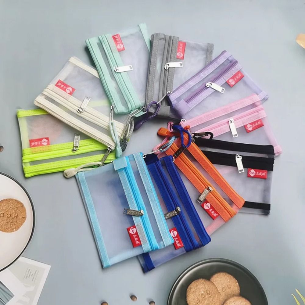 Małe siatkowe dwuwarstwowe torby na monety Torba na dowód osobisty Torba na kartę kredytową Portfel na pieniądze Torebka na słuchawki Organizer kabli