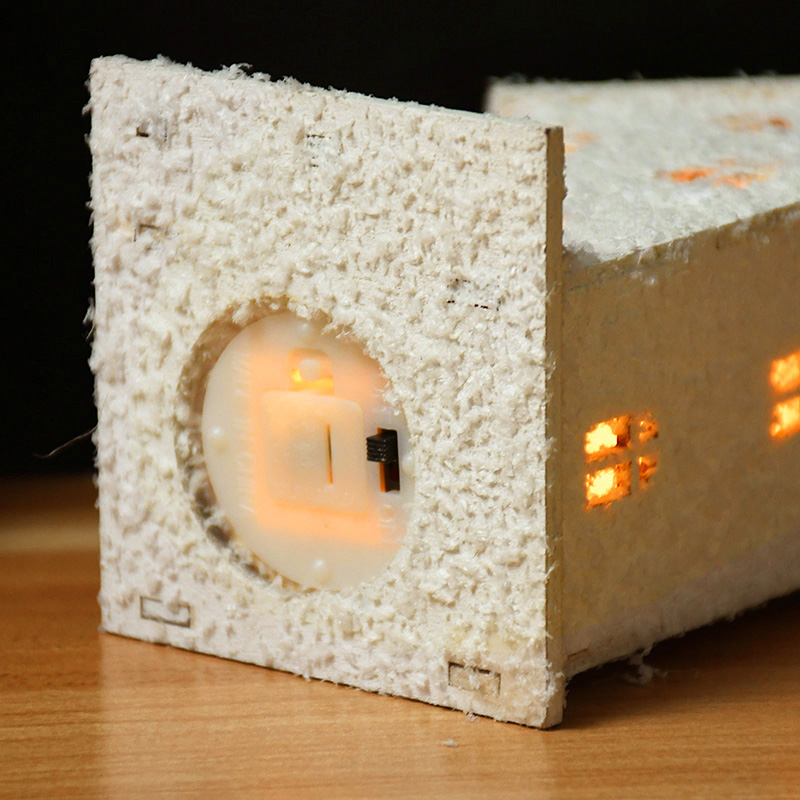 Casa de madera con luz Led navideña, cabina luminosa con copo de nieve, adornos navideños para el hogar, adornos navideños, regalos de Año Nuevo, 2024