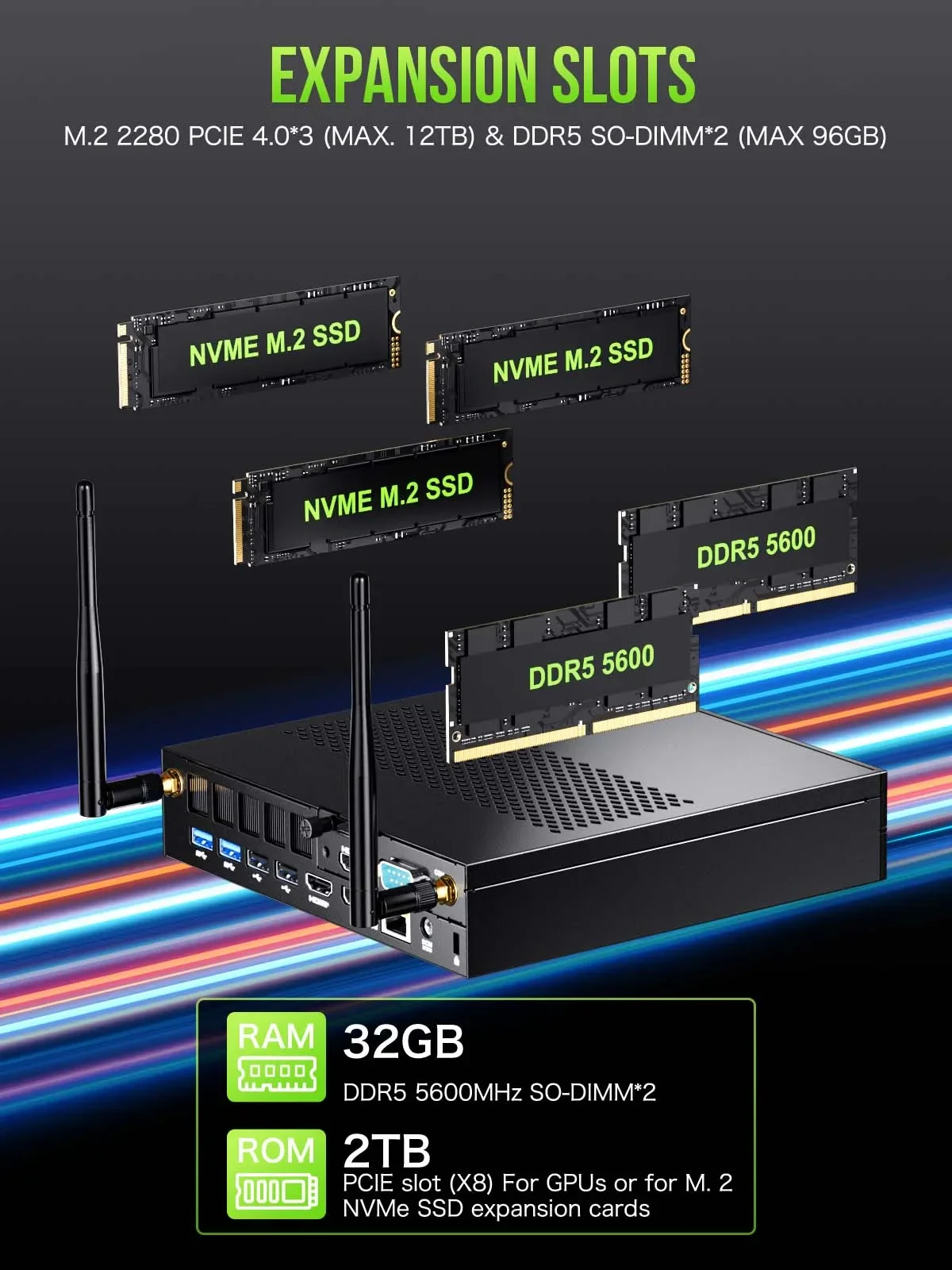 GMKtec K10 MINI PC 13. rdzeń i9-13900HK Windows 11 Pro 2*DDR5 3*PCIE SSD WIFI6 BT5.2 2.5G Lan Desktop Mini PC Komputer do gier